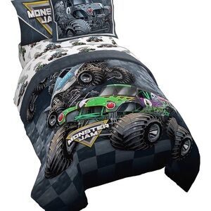 Green Monster Truck Twin Bedding Set